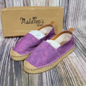 Maldives Shoes Purple Tie Dye Espadrille Slip On Shoes